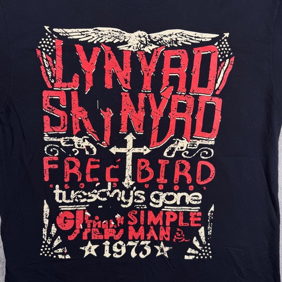 Lynyrd Skynyrd Band Tee L Free Bird 1973 Rock Graphic Black T-Shirt - Picture 3 of 9